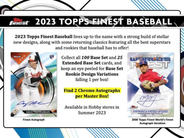 2023 Topps Finest Baseball Hobby Box - Image 2