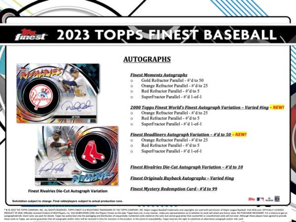 2023 Topps Finest Baseball Hobby Box - Image 5